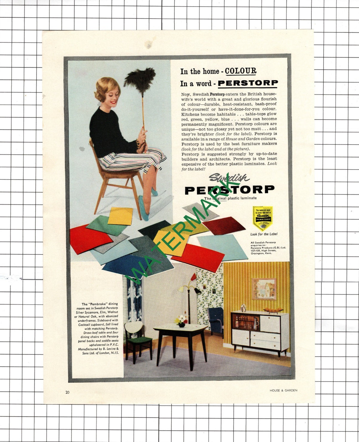 Swedish Perstorp - 1959 ADVERT