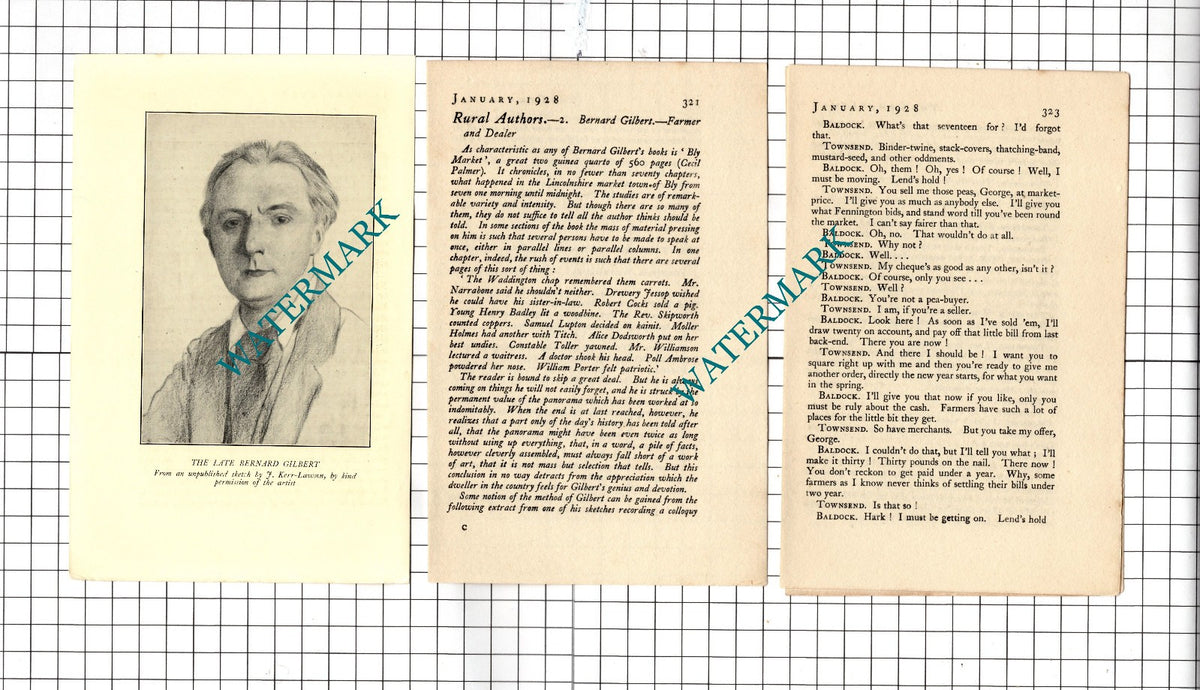 Bernard Gilbert Author - 1928 Small Article