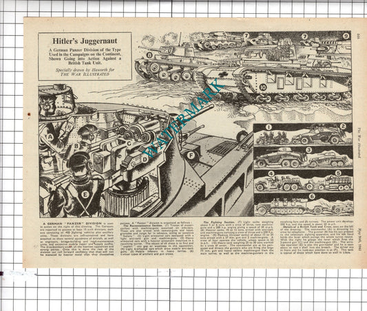 German Panzer Tank Diagram - 1941  Clipping