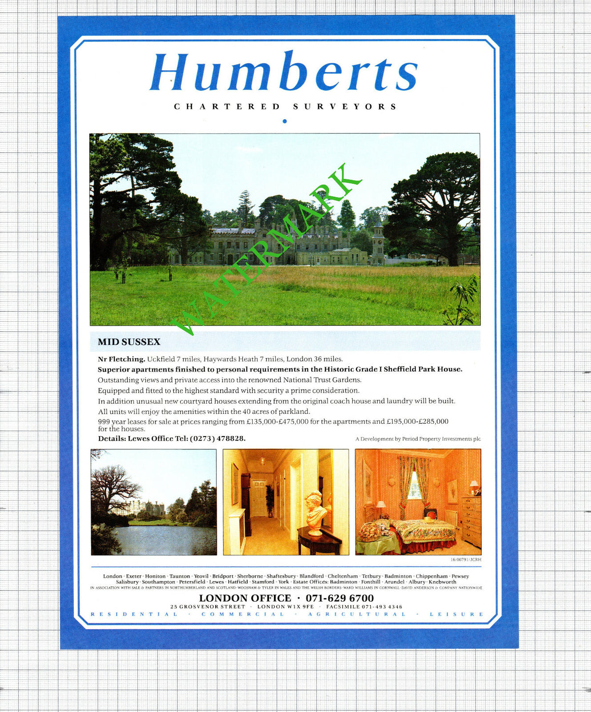 Sheffield Park House Fletching Sussex Lewknor Oxfordshire Advert - 1991 Cutting