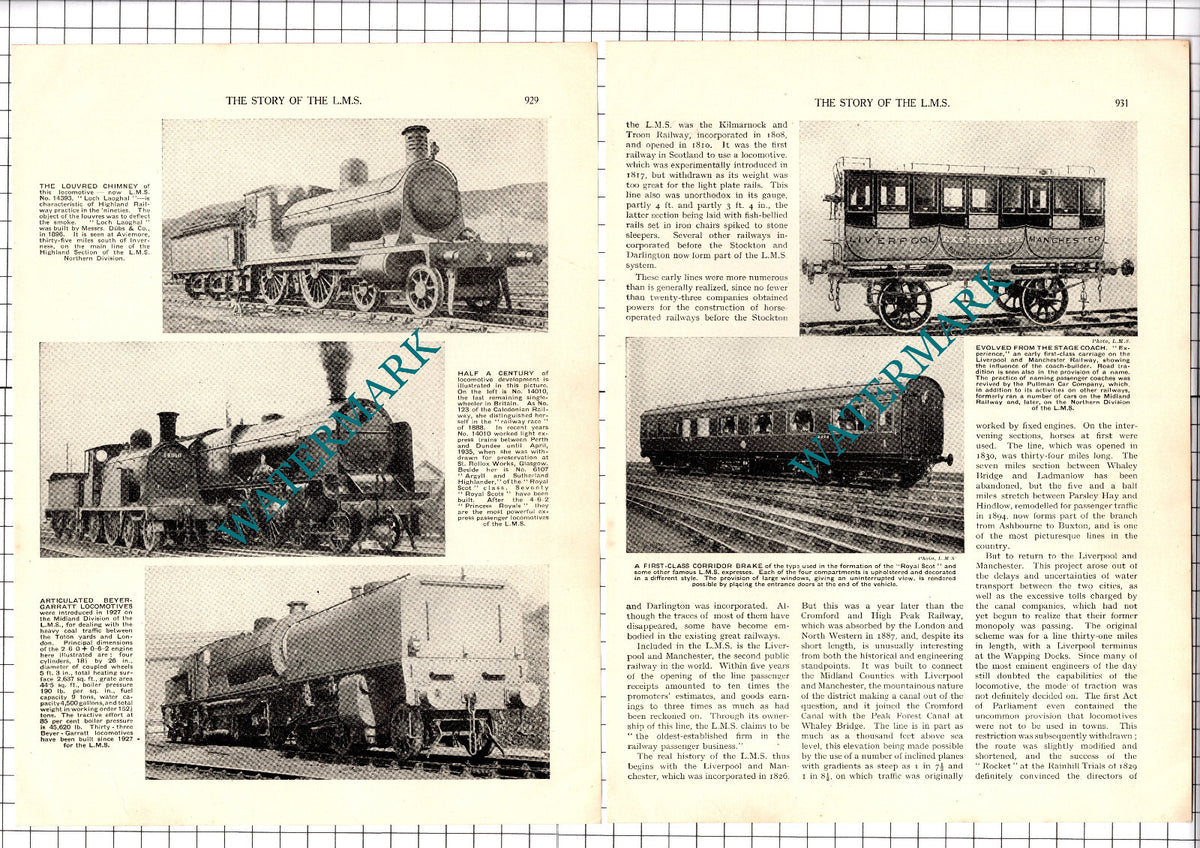 LMS London Midland and Scottish Railway - 1930s Article / Print