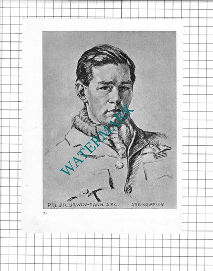 P/O J R Urwin-Mann  / Flt Lt P H Hugo  WW2 Pilot - 1942 Book Print