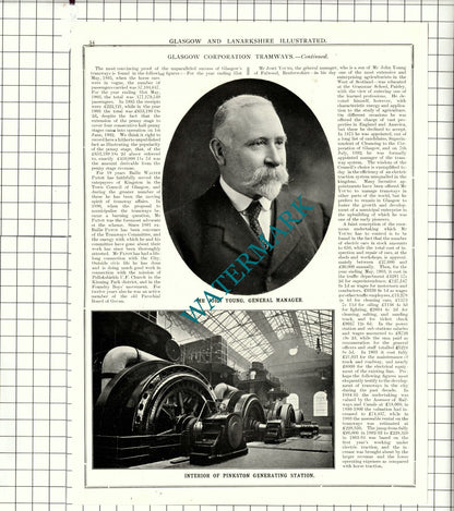 Glasgow Tramways Walter Paton Pinkston Power Station John Young - 1904 Article