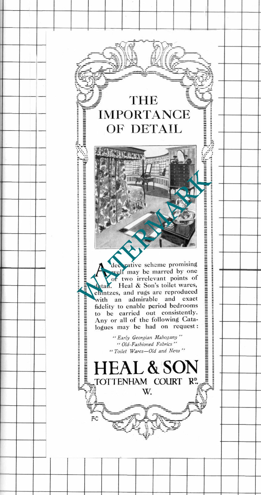 Heal & Son Tottenham Court Rd London - 1910 Advert