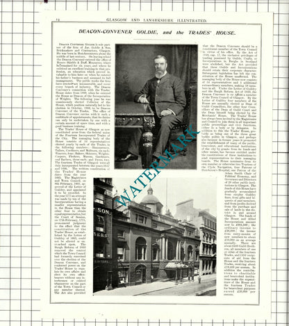 Lord Inverclyde George Arbuthnot /Deacon Convener Goldie Glasgow - 1904 Article