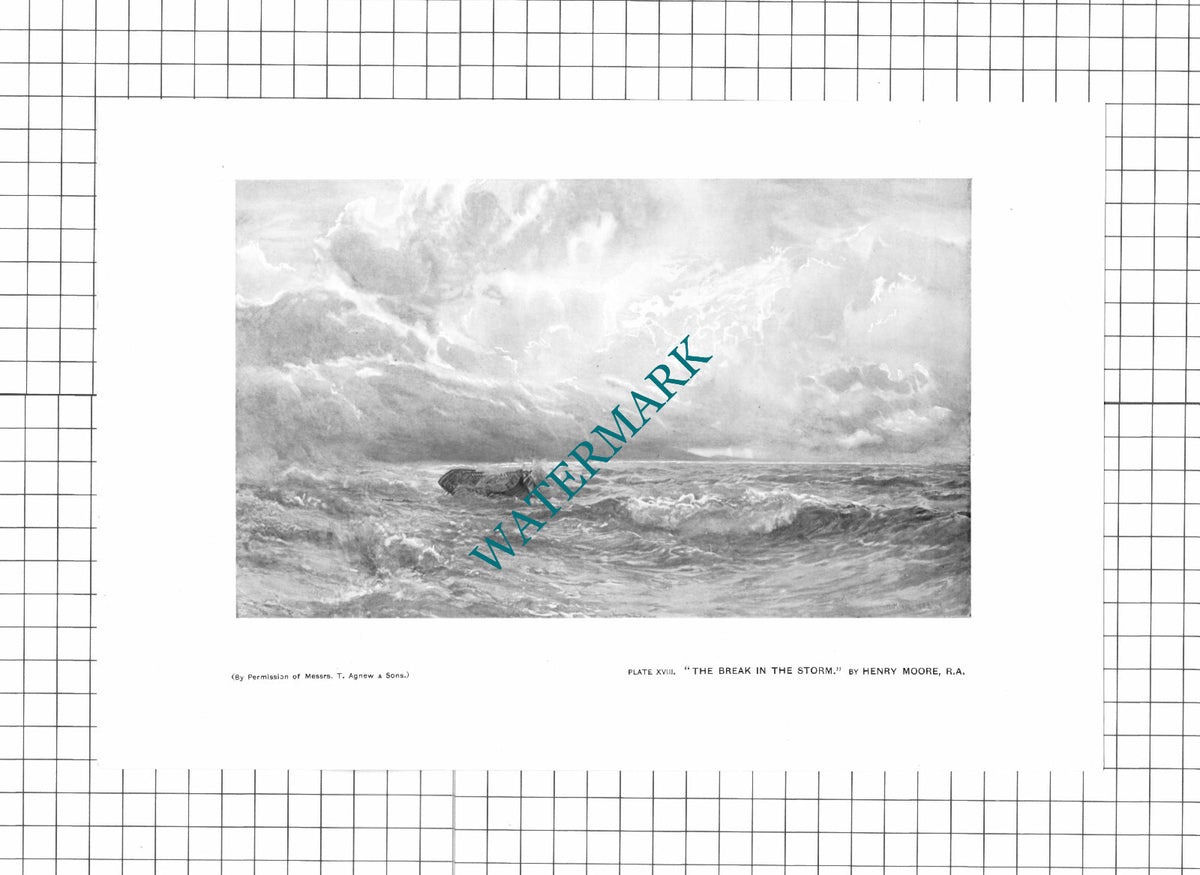 The Break In The Storm Henry Moore   - 1904 Print