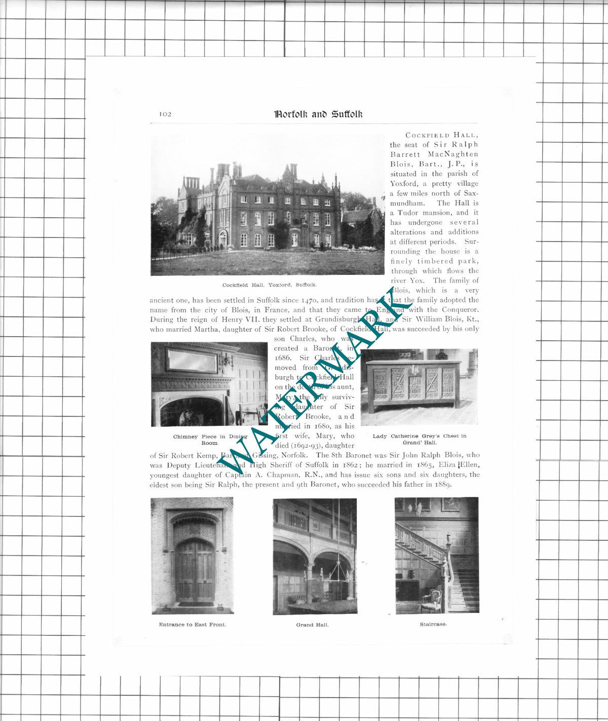 Cockfield Hall Yoxford Suffolk Sir Ralph Blois - 1911 Article / Clipping