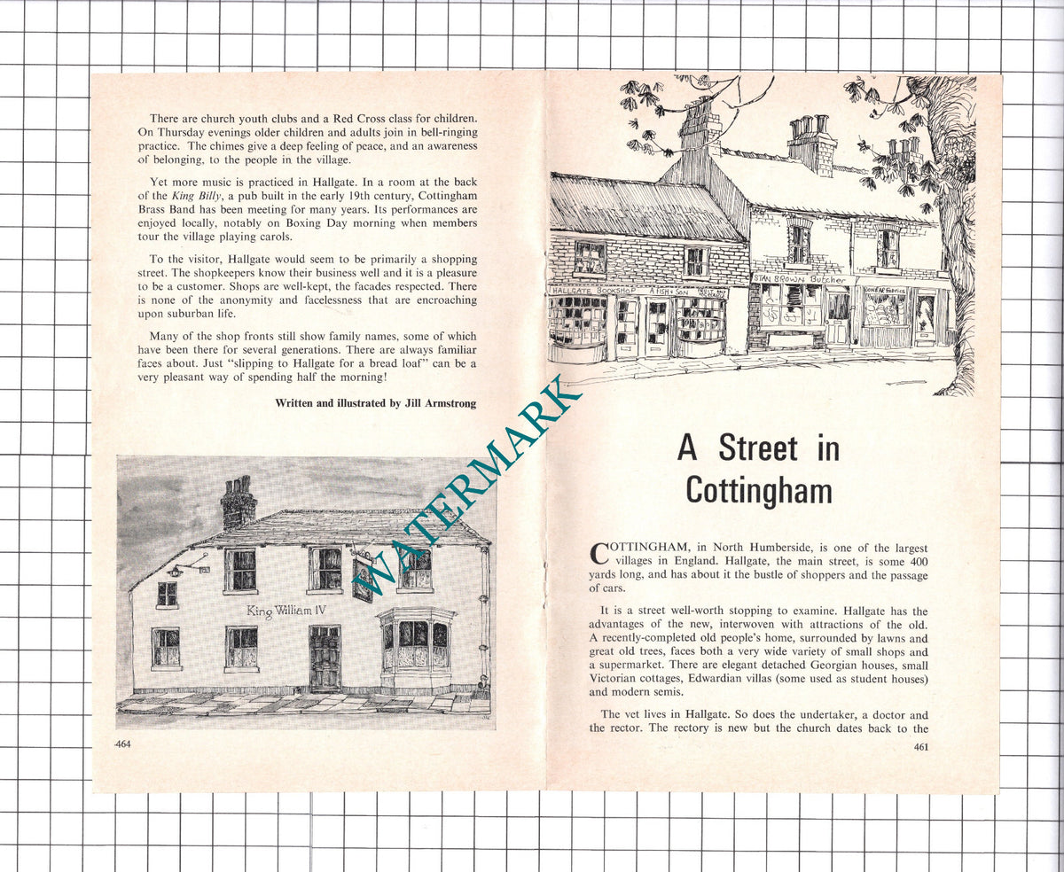Cottingham Yorkshire Stan Brown Butcher King William IV - 1977 Pullout Article