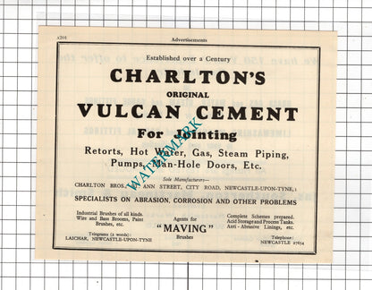 Charlton Bros Newcastle Upon Tyne / Jas Southerton Martineau Smith - 1951 Advert