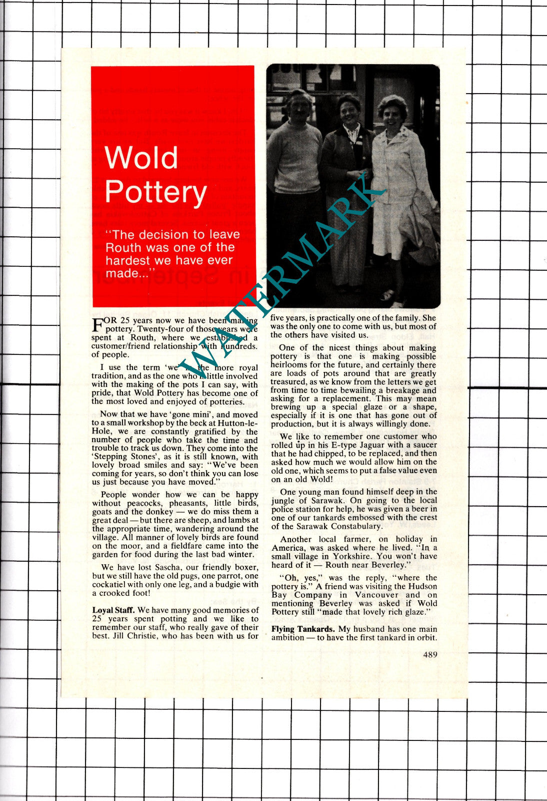 Wold Pottery Hutton Le Hole Routh - 1979 Small Article / Print