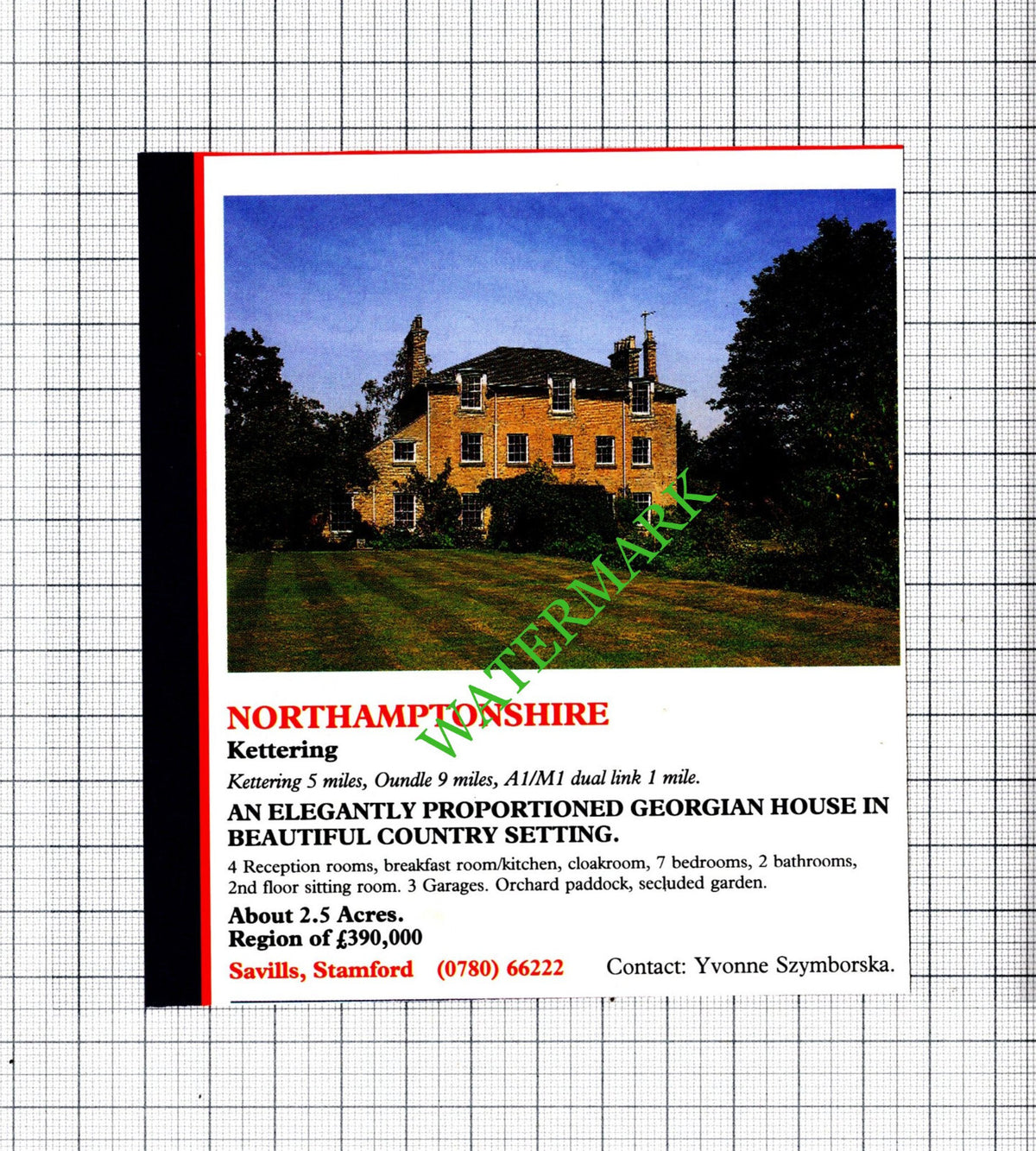 Kettering Northamptonshire Advert - 1991 Cutting