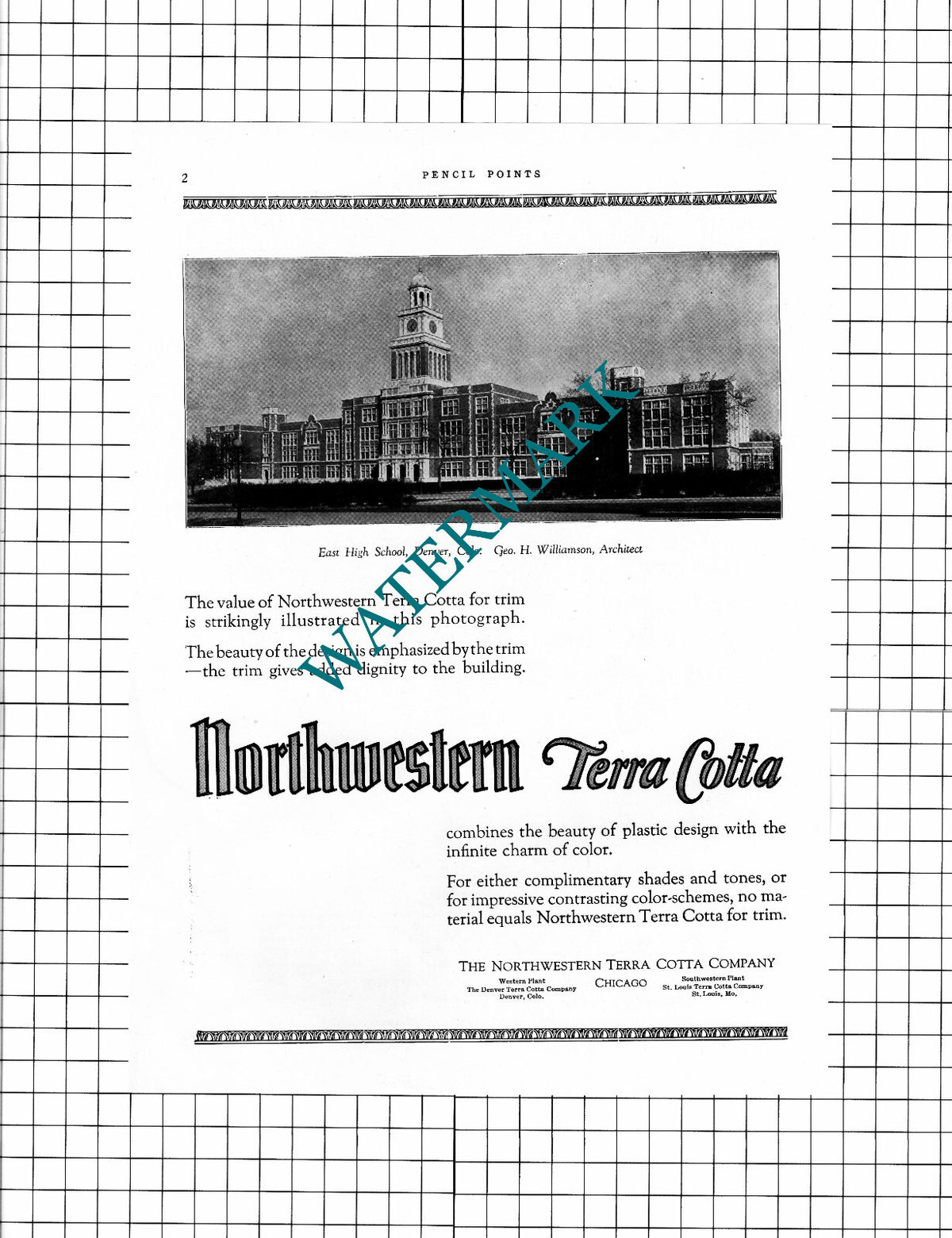 Evening Post Building New York Cyrus Curtis  East High School Denver 1926 Advert