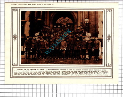 9th London Regiment Hadden Stovell Storkey / AGAMEMNON Ship WW1 - 1915 Clipping