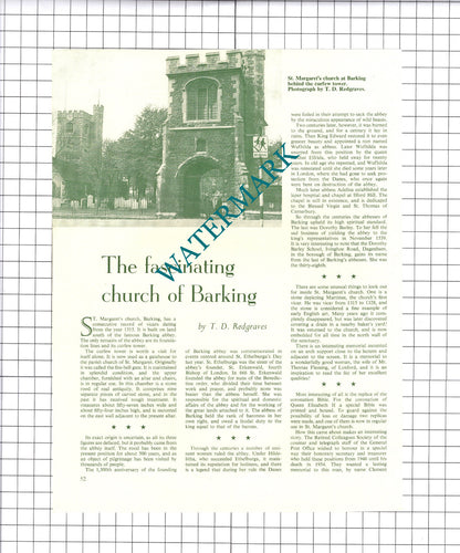 Barking Essex St Margaret' Church - 1965 Article
