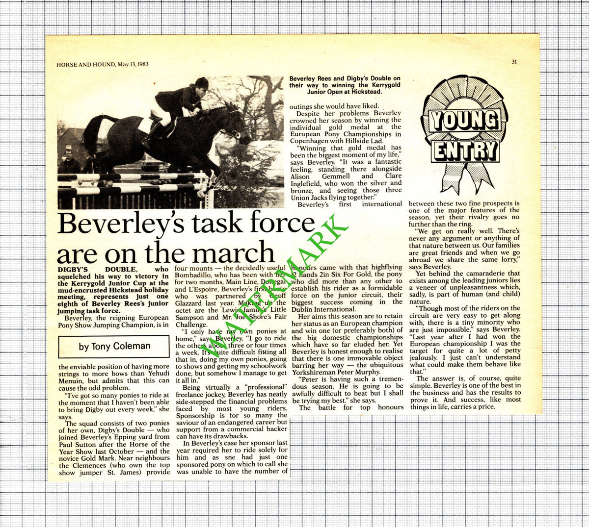 Beverley Rees Digby's Double Horse Jumping - 1983 Cutting