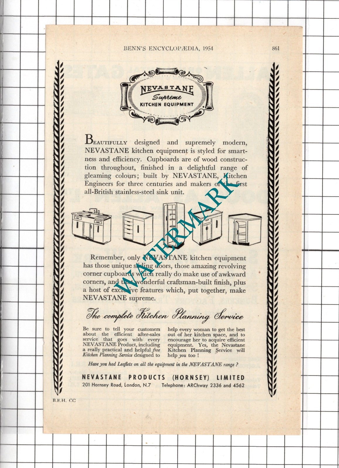 Nevastane Products Hornsey Ltd Douglas Allen Ltd Croydon S Batchelor 1954 Advert