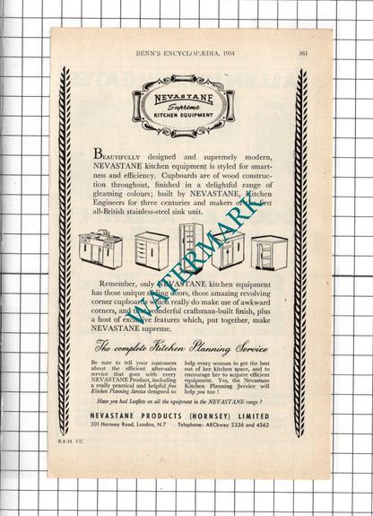 Nevastane Products Hornsey Ltd Douglas Allen Ltd Croydon S Batchelor 1954 Advert