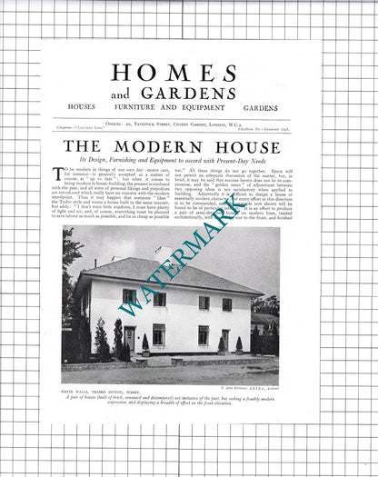 White Walls Thames Ditton Surrey  G Alan Fortescue   - 1925 Article