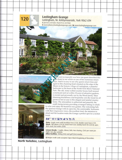 The Sportsman's Arms Wath In Nidderdale / Lastingham Grange - 2011 Advert