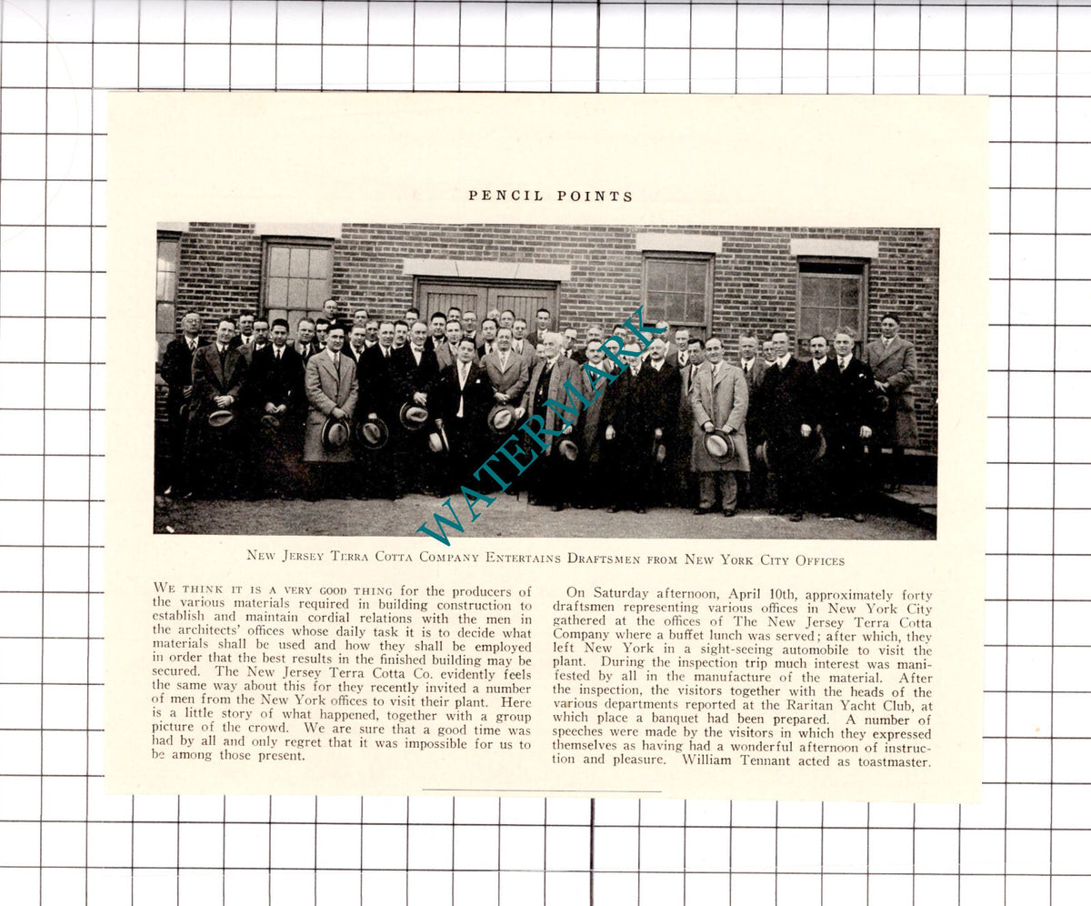 New Jersey Terra Cotta Company  - 1926  Clipping / Print