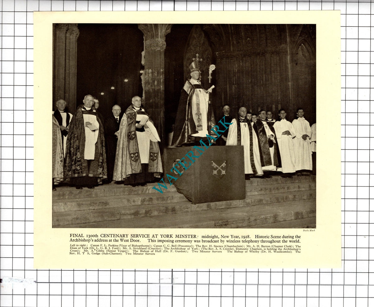 Canon F L Perkins  Gedge Gurdon Woollcombe Barron York Minster - 1928 Clipping
