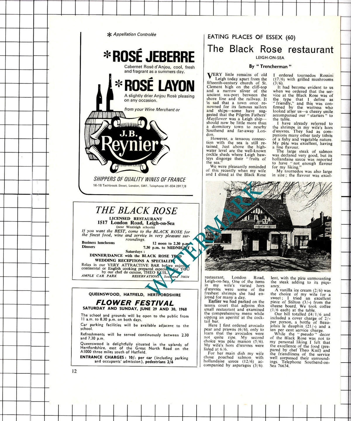 Pantayis Panteli Gatehouse South Woodford Black Rose Leigh On Sea Essex - 1968