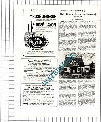 Pantayis Panteli Gatehouse South Woodford Black Rose Leigh On Sea Essex - 1968