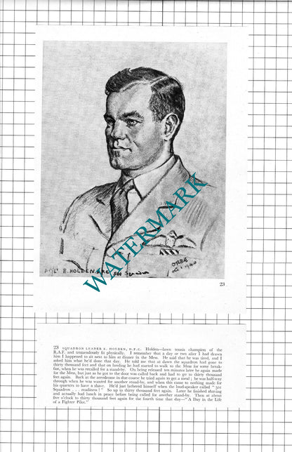 F/L F W Taffy Higginson / F/L E Holden WW2 Pilot - 1942 Book Print & Short Text
