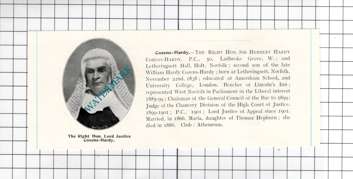 Sir James Stirling Goudhurst Kent / Sir Herbert Hardy Cozens-Hardy 1905 Clipping