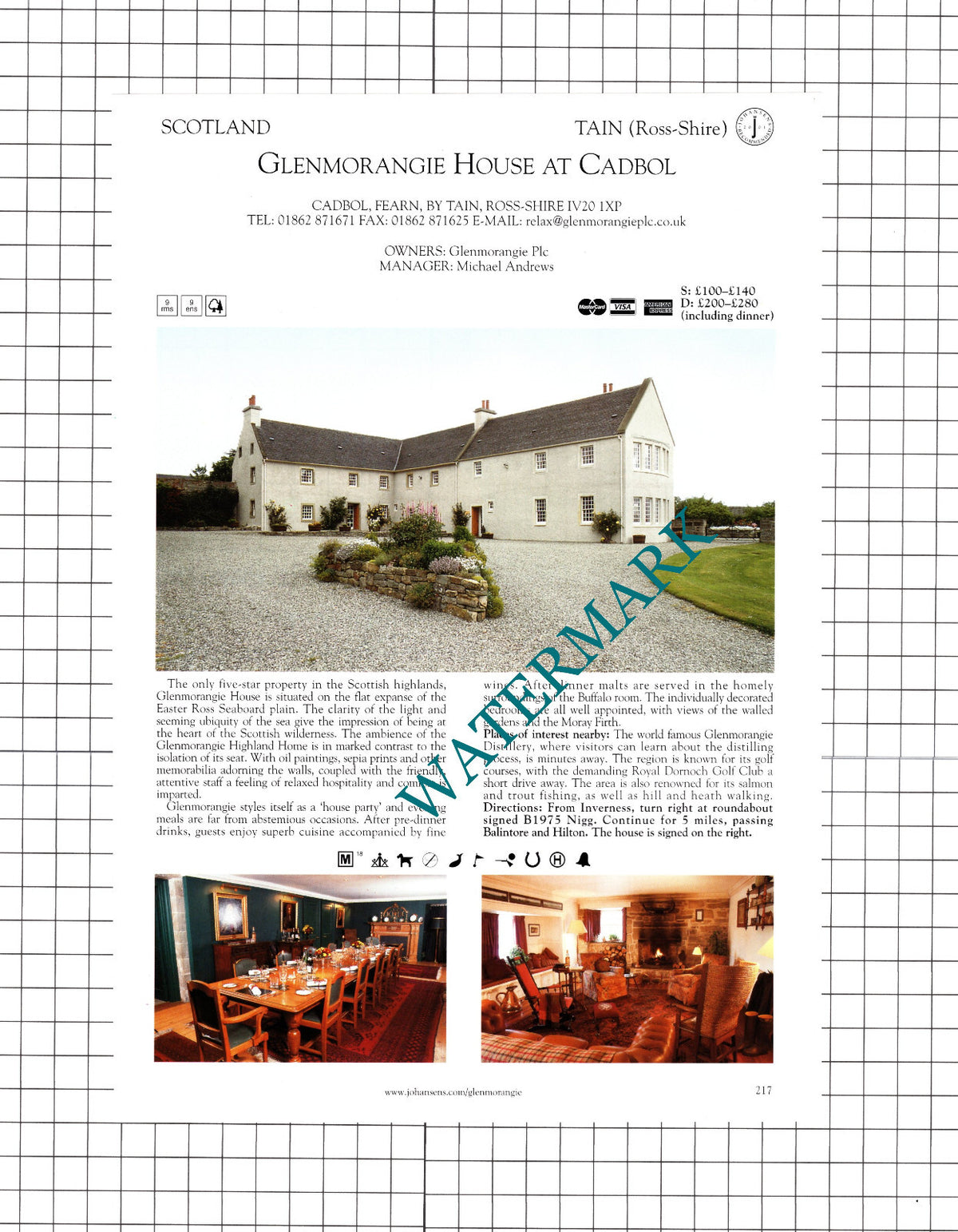 Glenmorangie House Cadbol Fearn Tain Ross-Shire Advert - 2001 Cutting
