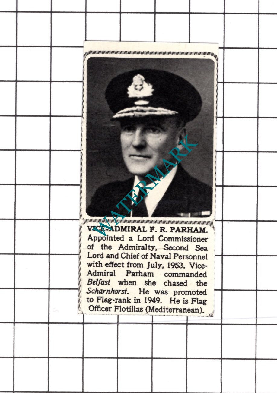Vice Admiral F R Parham - 1952 Small Cutting