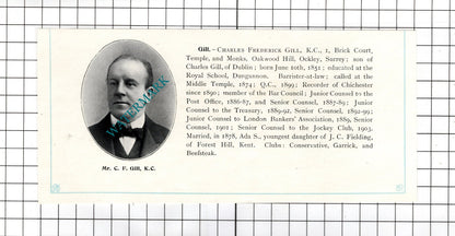 Charles Frederick Gill Ockley / Mr David Fulton Prestonkirk -  c.1905 Clipping