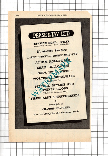 Burrage & Boyde Ltd Northampton Newmaid / Pease &Jay Ltd Otley - 1954 Advert