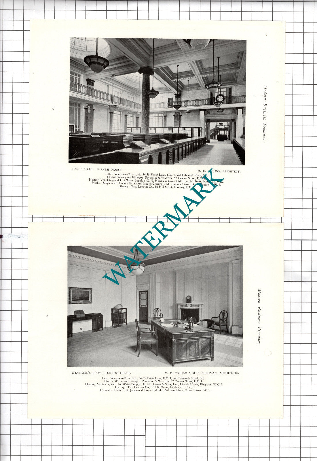 Furness House Leadenhall Street London M E Collins Architect c.1920s Book Prints