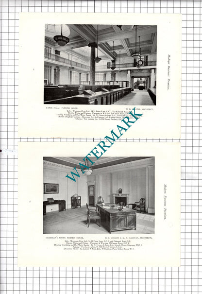 Furness House Leadenhall Street London M E Collins Architect c.1920s Book Prints