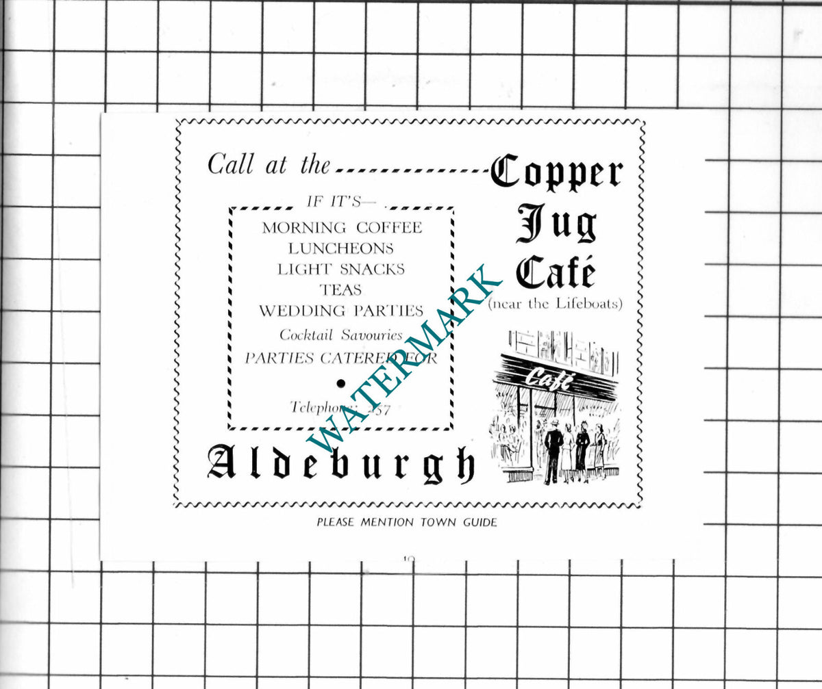 Copper Jug Cafe Aldeburgh Suffolk / B W Allen Photography  - 1952 Small Advert