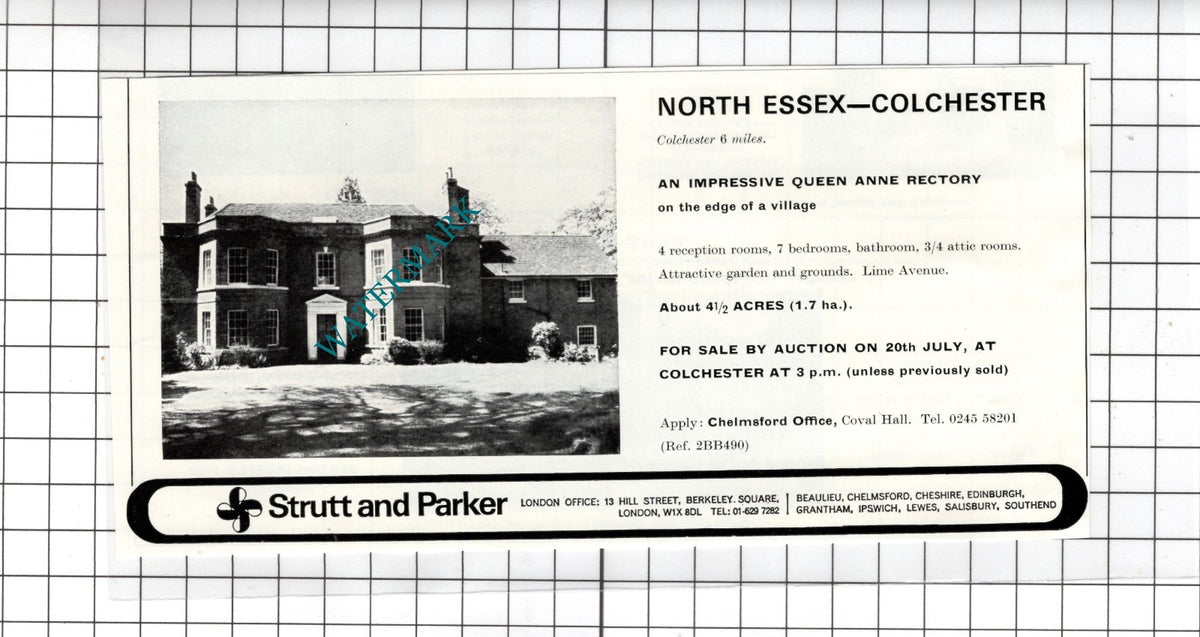 Colchester Essex Rectory House Sale Advert - 1972