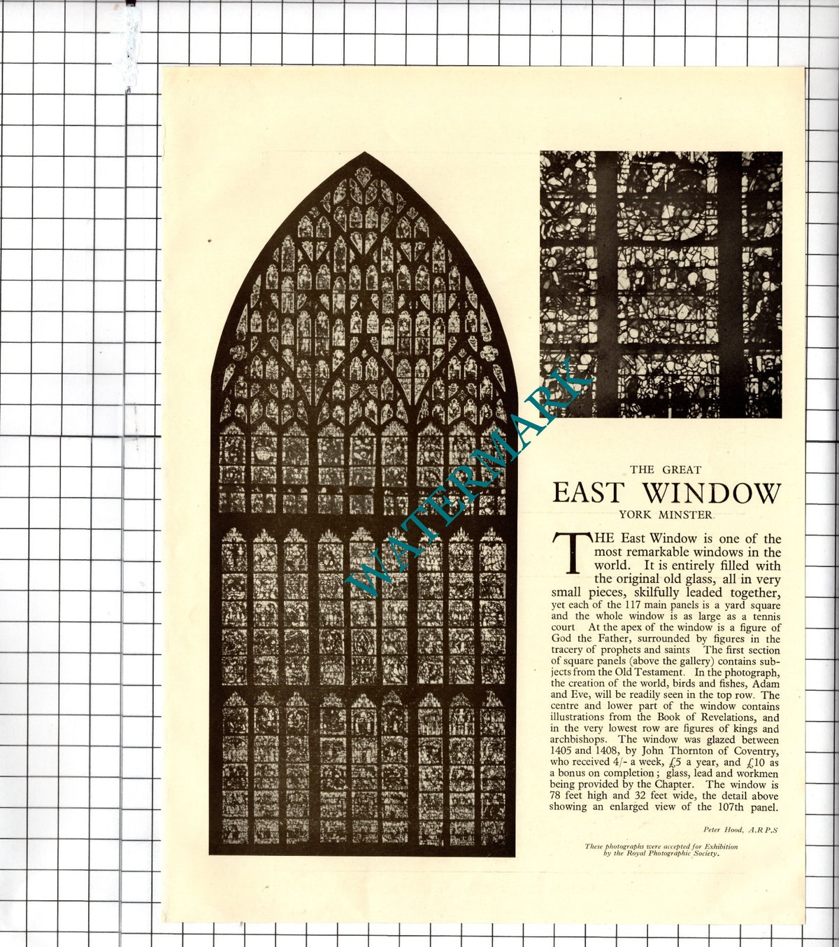 The East Window York Minster - 1928 Clipping