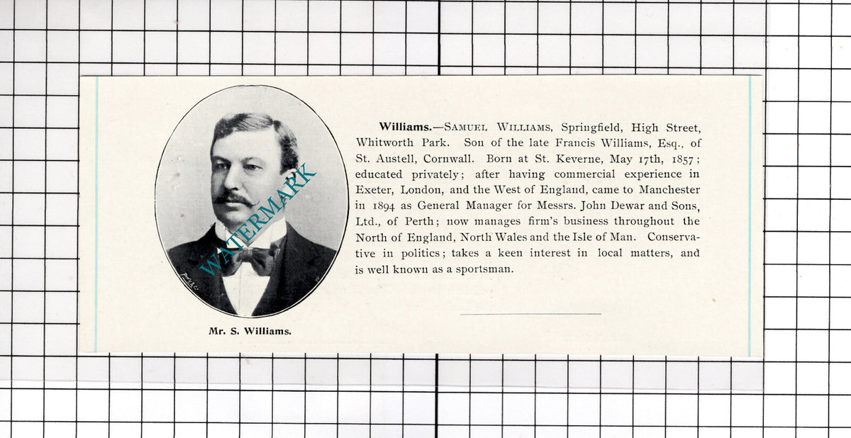 John Stott Well Acre Flixton / Samuel Williams Whitworth Park - c.1900 Cutting