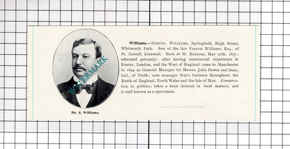 John Stott Well Acre Flixton / Samuel Williams Whitworth Park - c.1900 Cutting