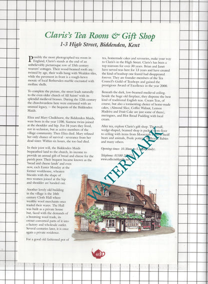 Claris's Tea Rooms Biddenden Kent The Tea Tree Winchelsea Sussex - c.2001 Advert