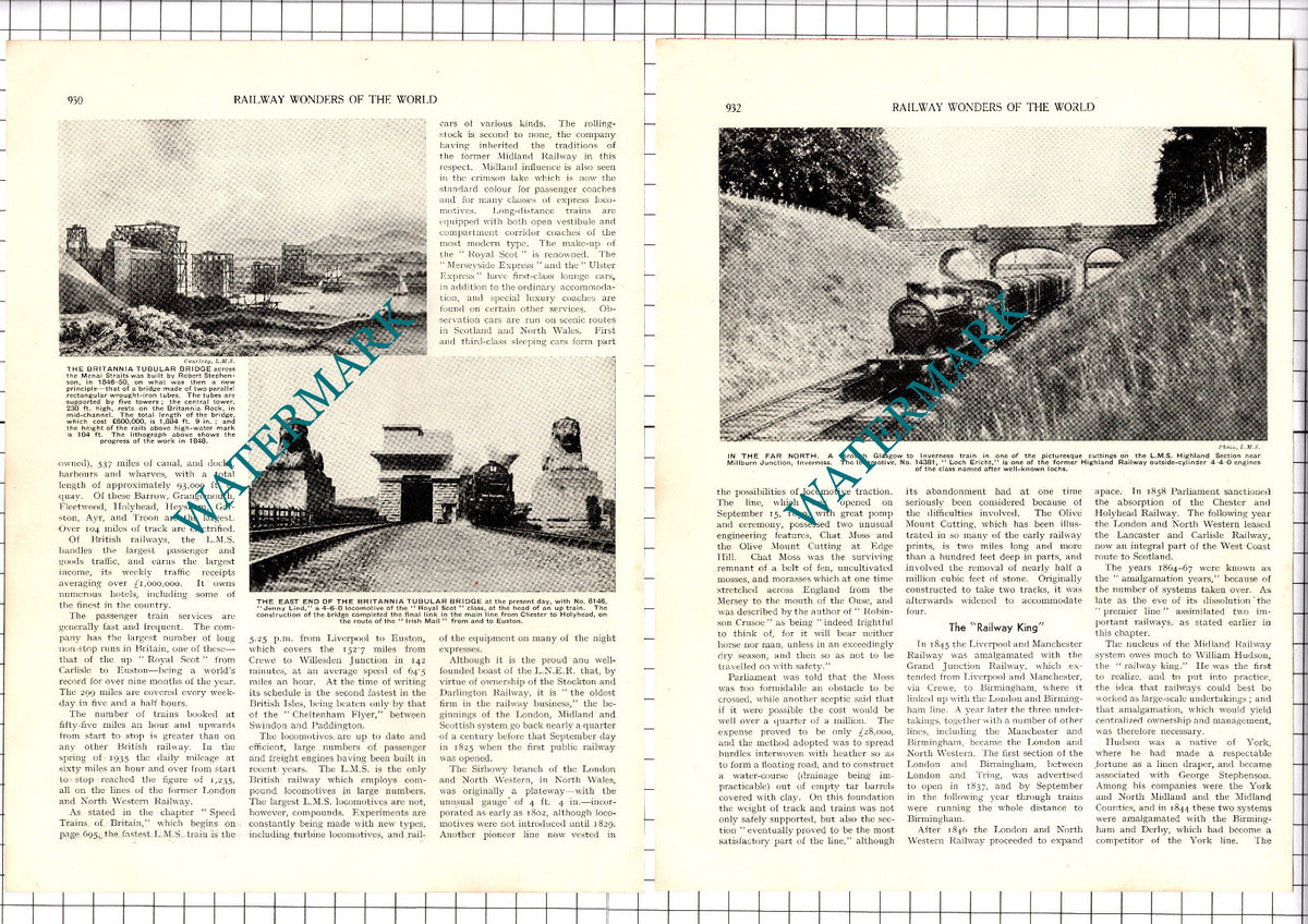LMS London Midland and Scottish Railway - 1930s Article / Print