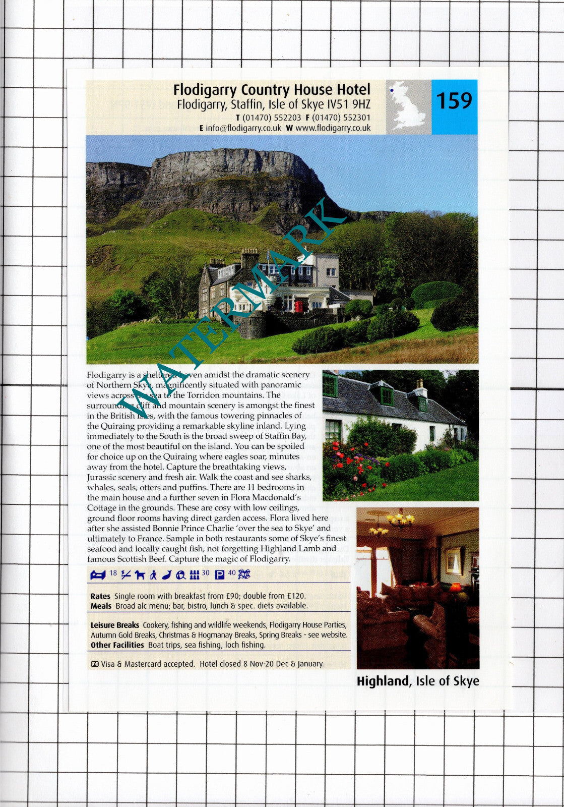 Flodigarry Hotel Staffin Skye / Greshornish House Edinbane Skye  -2011 Advert