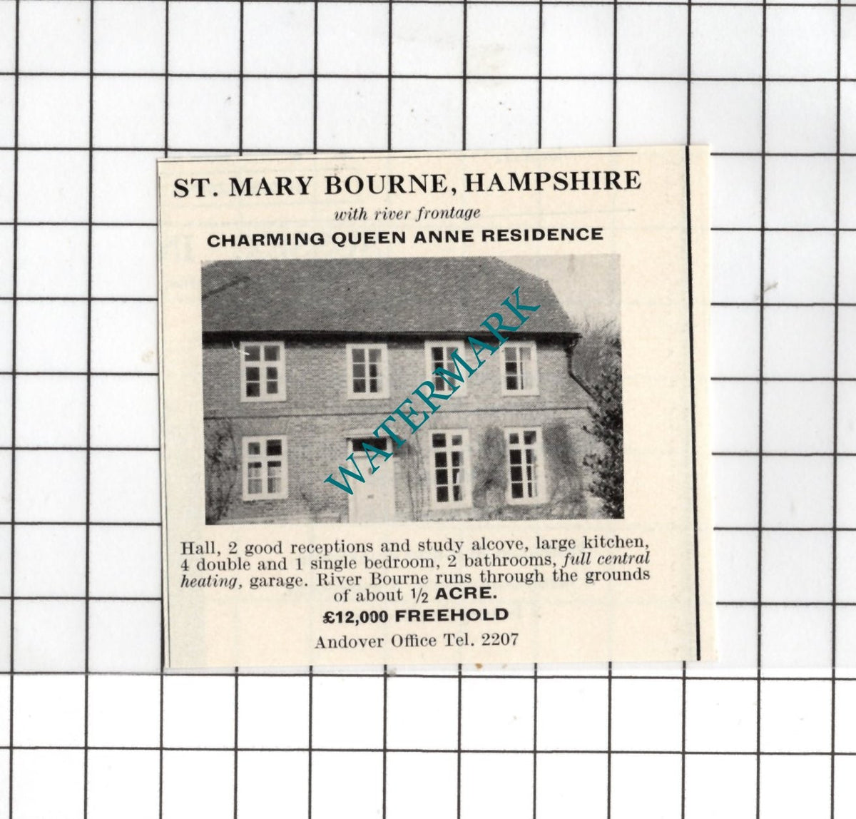 St Mary Bourne Hampshire Small House Sale Advert - 1967