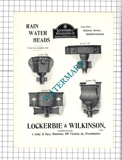 Lockerbie & Wilkinson Ltd London / Waygood Lifts  Otis Elevators - 1903 Advert