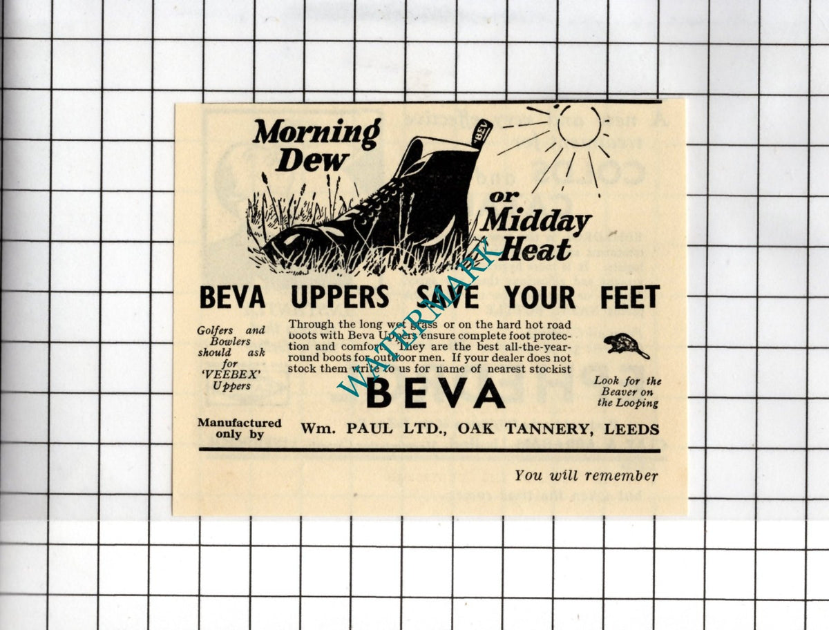William Paul Ltd Oak Tannery Leeds Yorkshire Beva - 1934 SMALL Advert