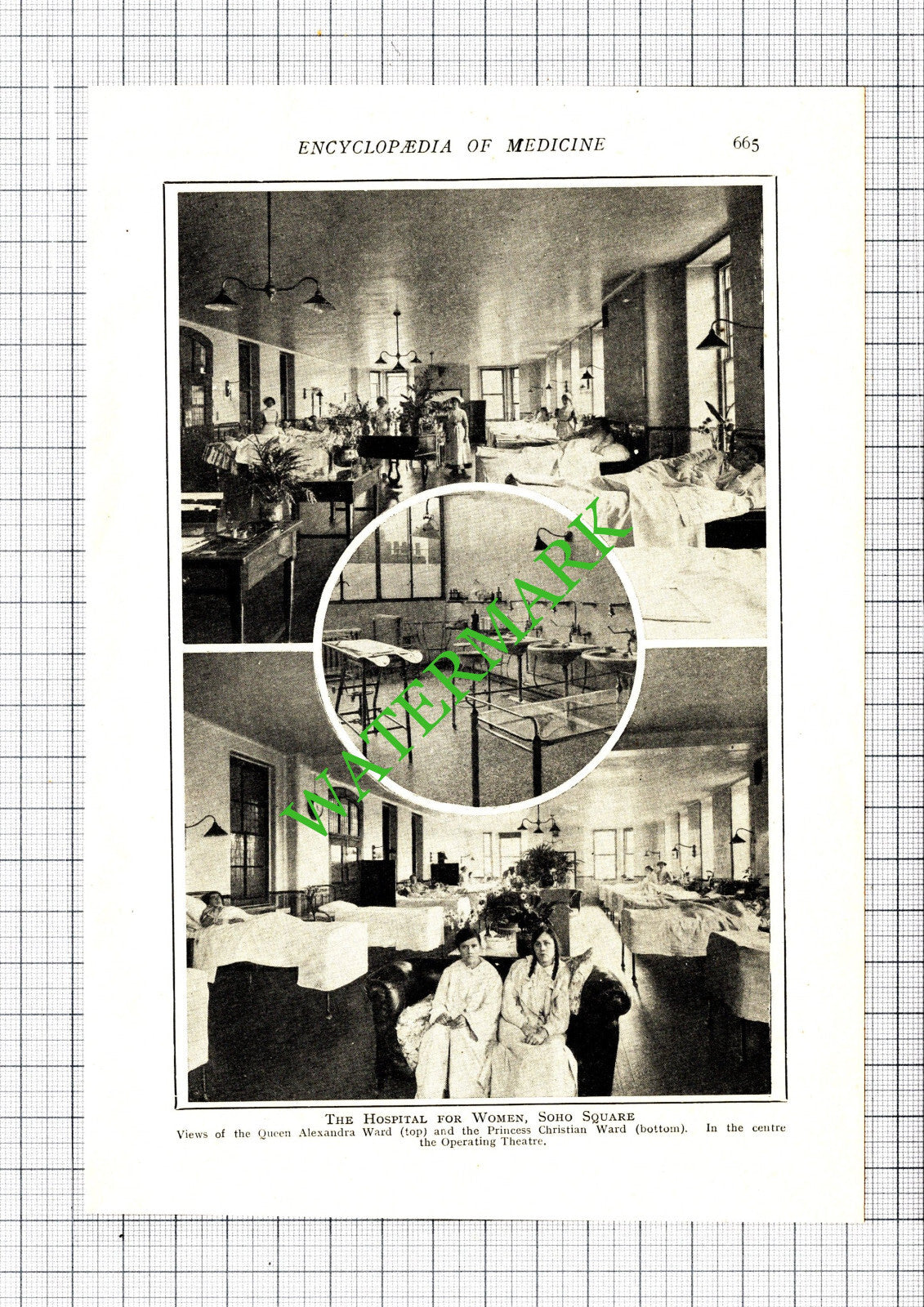 The Hospital For Women Soho Square London Wards  - 1914 Cutting