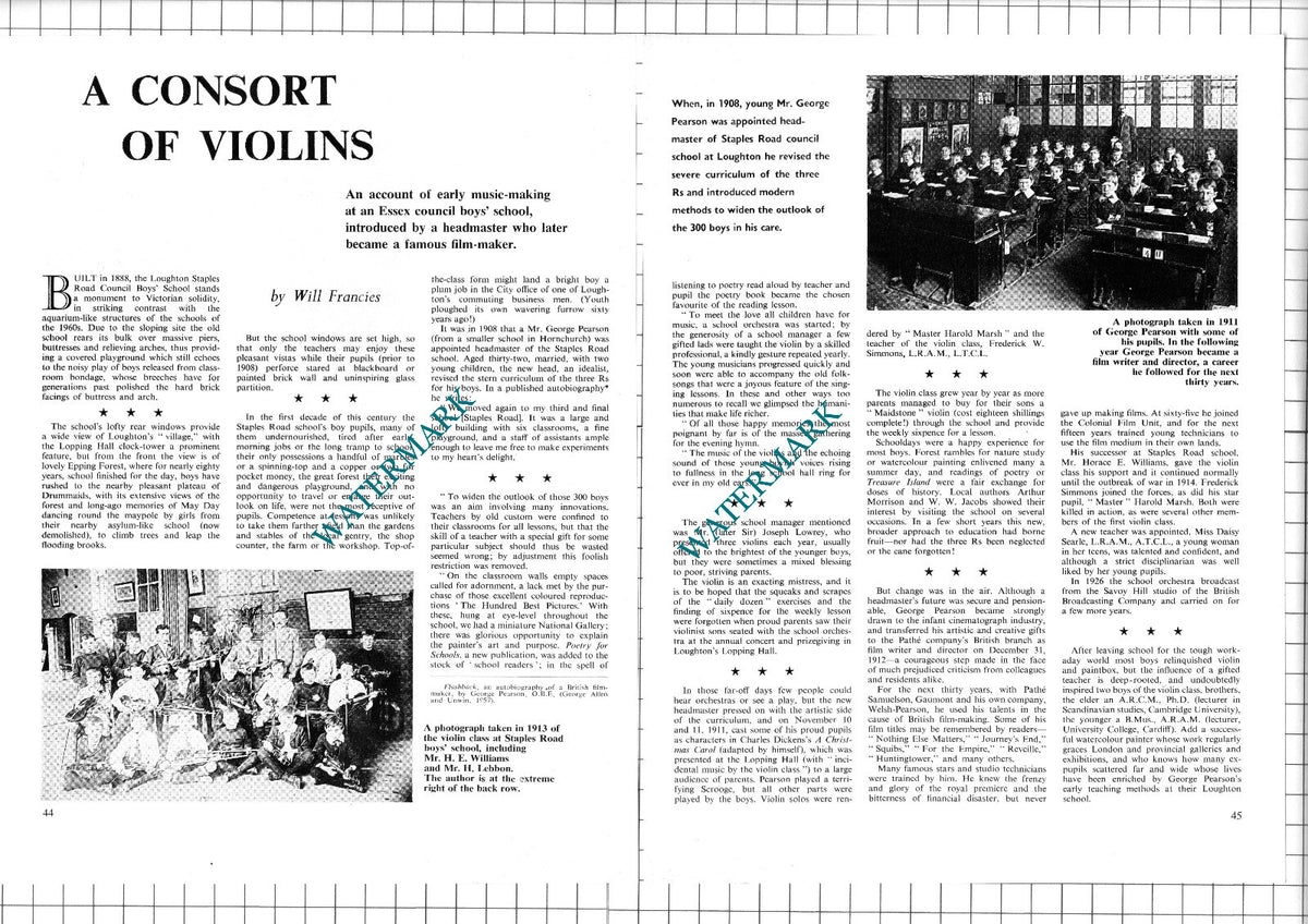 Loughton Essex Staples Road School George Pearson Lebbon -  1967 Article