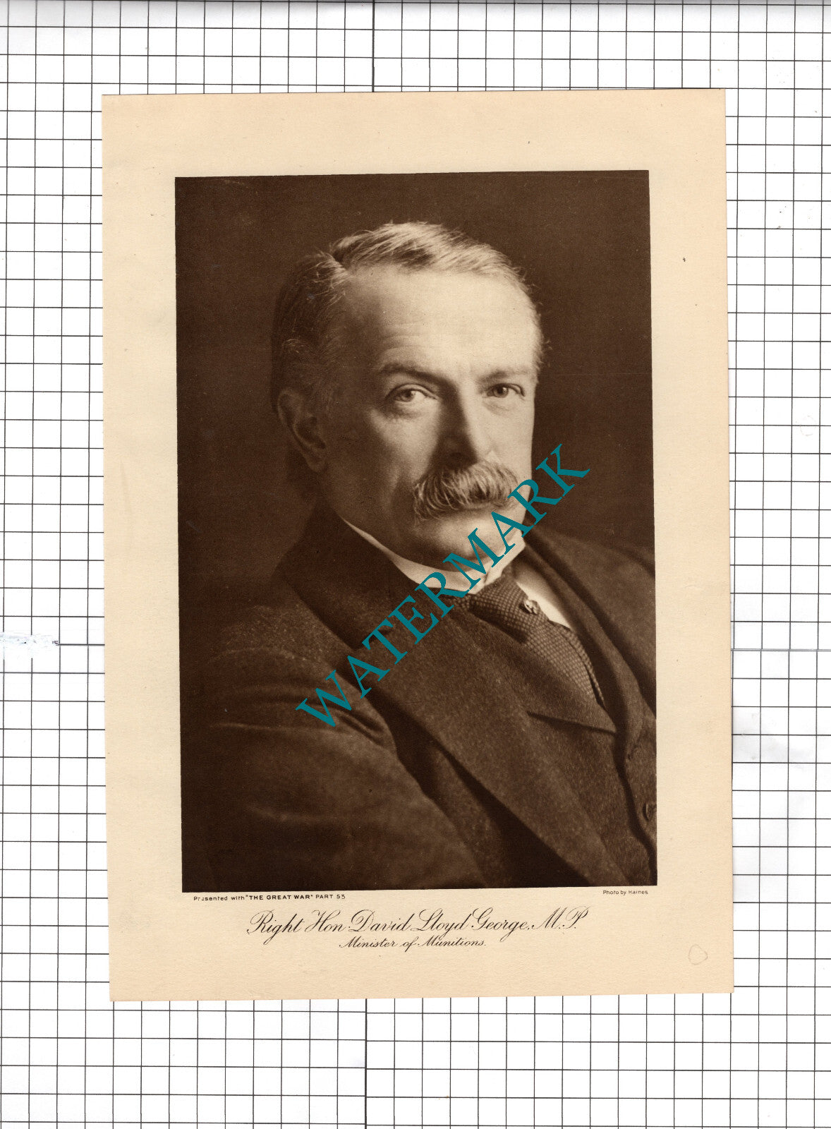 Right Hon David Lloyd George MP - c.1918 Print