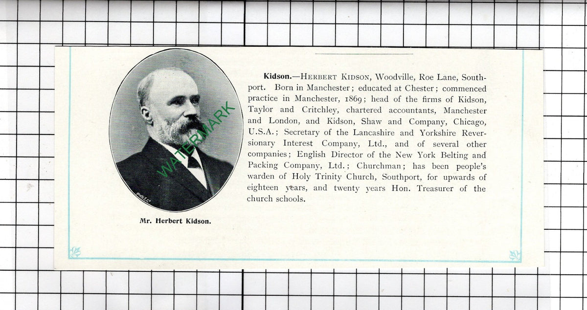 John Edward Middlehurst Ebor Lodge / Herbert Kidson Southport - c.1905 Clipping